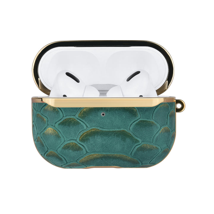 UNIQ Accessory AirPods Pro & Pro 2 Case - Snake Leather Groen-Koptelefoon case-Ilumina Benelux
