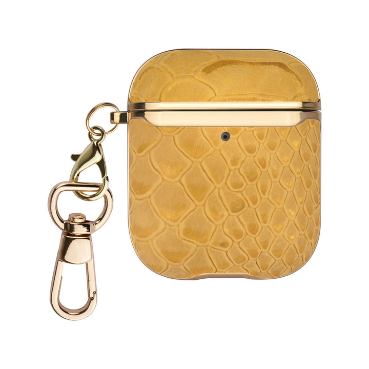 UNIQ Accessory Airpods - Airpods 2 Case - Snake Leather Geel-Koptelefoon case-Ilumina Benelux