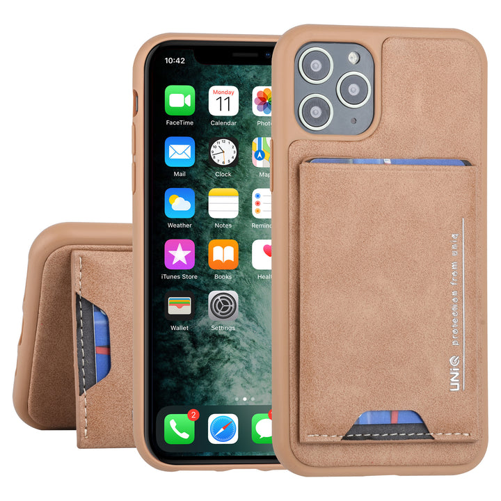 UNIQ Accessory Apple iPhone 11 Pro Bruin Backcover hoesje Pasjeshouder-Hoesjes-Ilumina Benelux