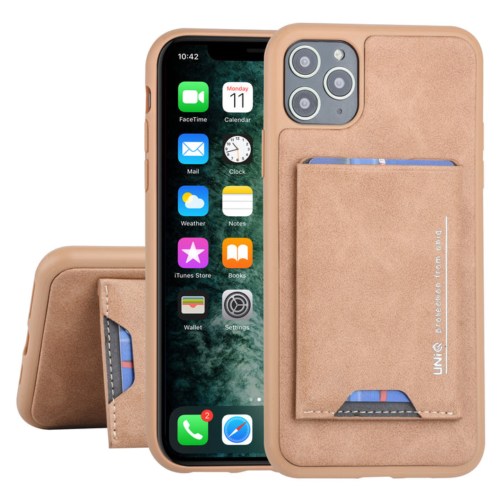UNIQ Accessory Apple iPhone 11 Pro Max Bruin Backcover hoesje Pasjeshouder-Hoesjes-Ilumina Benelux