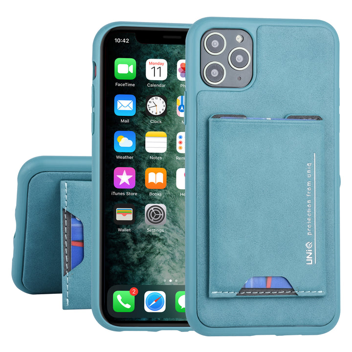 UNIQ Accessory Apple iPhone 11 Pro Max Groen Backcover hoesje Pasjeshouder-Hoesjes-Ilumina Benelux
