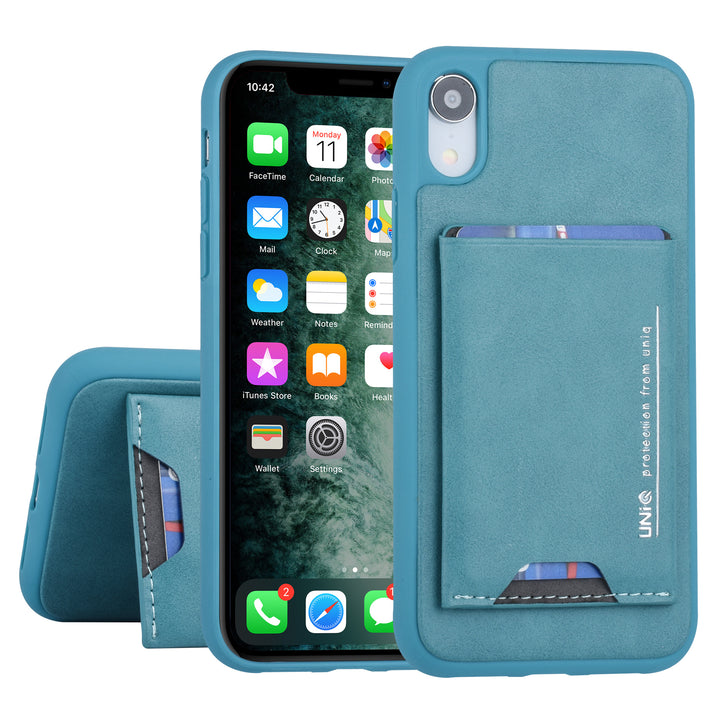 UNIQ Accessory Apple iPhone XR Groen Backcover hoesje Pasjeshouder-Hoesjes-Ilumina Benelux