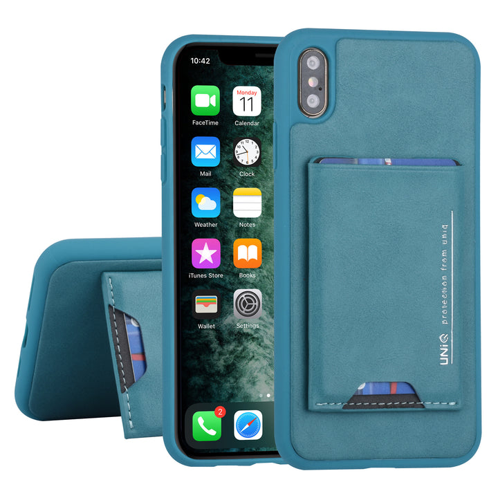 UNIQ Accessory Apple iPhone Xs Max Groen Backcover hoesje Pasjeshouder-Hoesjes-Ilumina Benelux