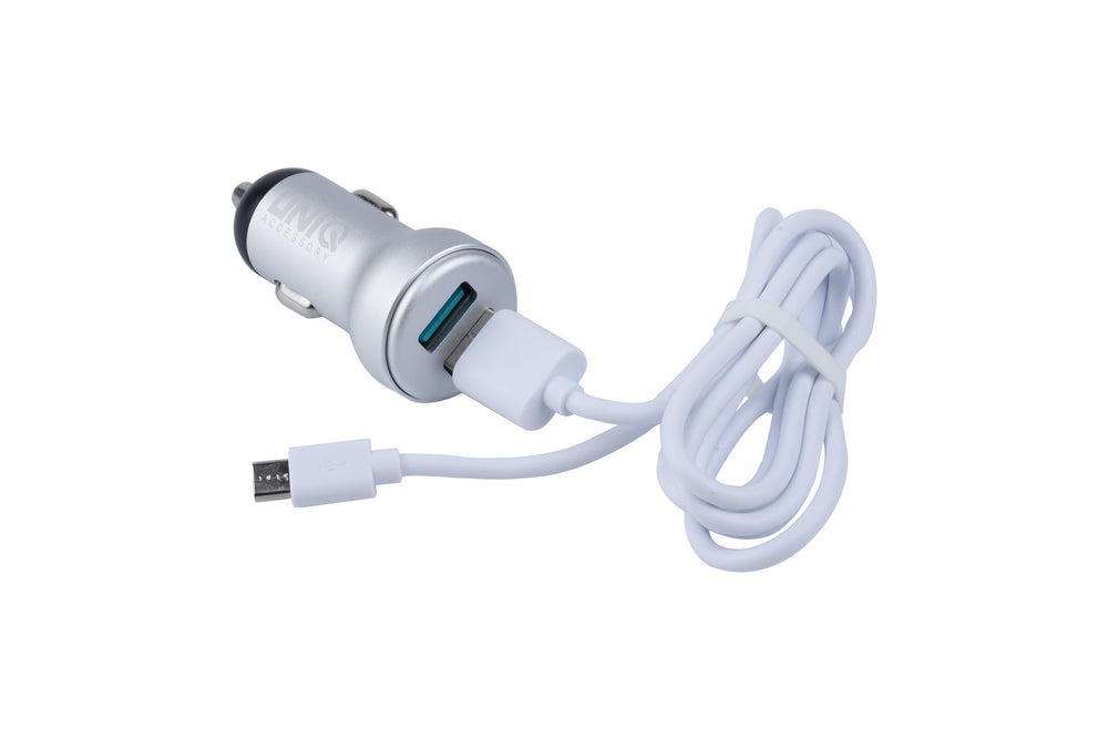 UNIQ Accessory Autolader Micro 2x USB - Zilver-Oplader-Ilumina Benelux