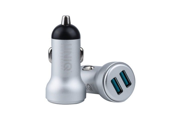 UNIQ Accessory Autolader Micro 2x USB - Zilver-Oplader-Ilumina Benelux