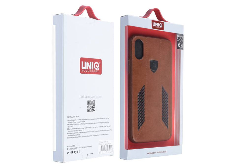 UNIQ Accessory Backcover voor Apple iPhone Xs - Bruin-Hoesjes-Ilumina Benelux