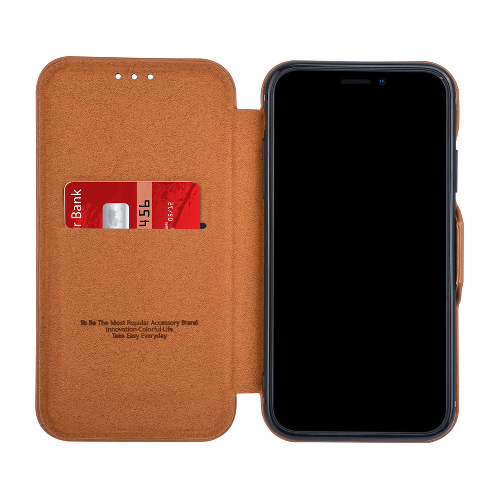UNIQ Accessory Bruin hoesje iPhone 11 Pro Max - Book Case - Elegance Series - Pasjeshouder-Hoesjes-Ilumina Benelux