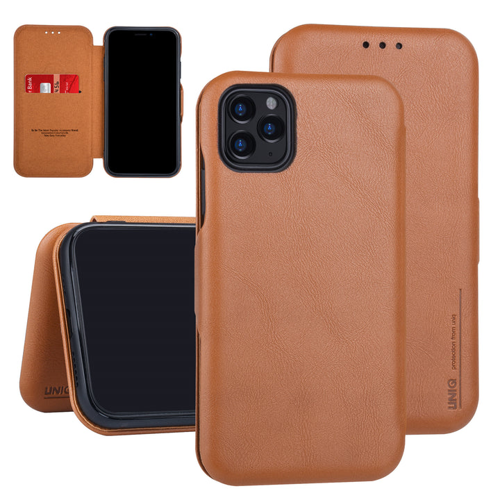 UNIQ Accessory Bruin hoesje iPhone 11 Pro Max - Book Case - Elegance Series - Pasjeshouder-Hoesjes-Ilumina Benelux