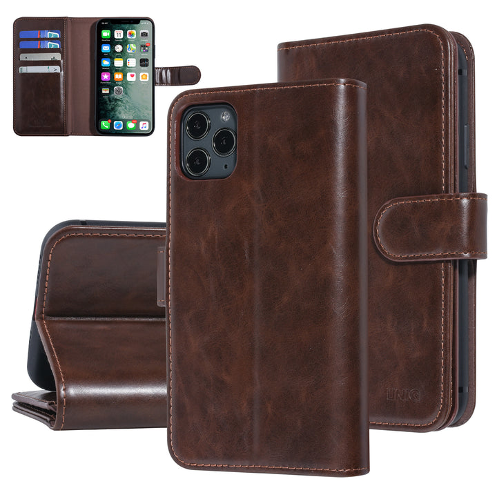 UNIQ Accessory Bruin hoesje iPhone 11 Pro Max - Book Case - Zachte huid-Hoesjes-Ilumina Benelux