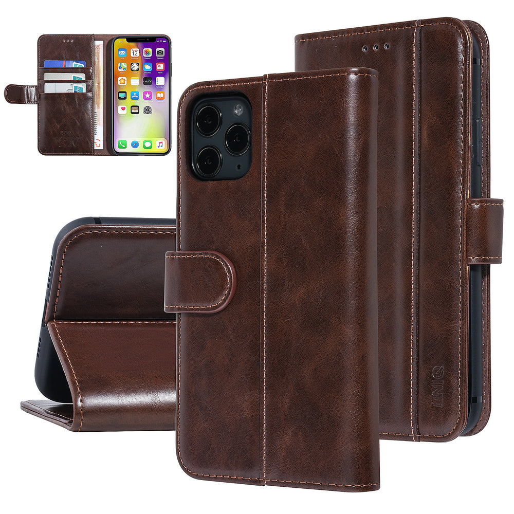 UNIQ Accessory Bruin hoesje iPhone 11 Pro Max - Book Case - Zachte-Hoesjes-Ilumina Benelux