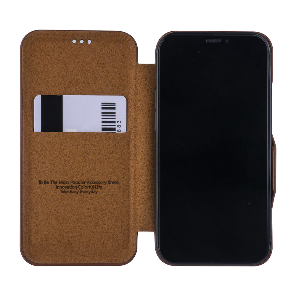 UNIQ Accessory Bruin hoesje iPhone 12 Mini - Book Case-Hoesjes-Ilumina Benelux