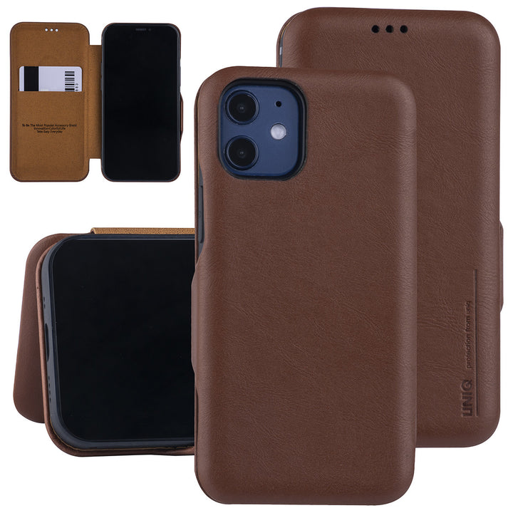 UNIQ Accessory Bruin hoesje iPhone 12 Mini - Book Case-Hoesjes-Ilumina Benelux