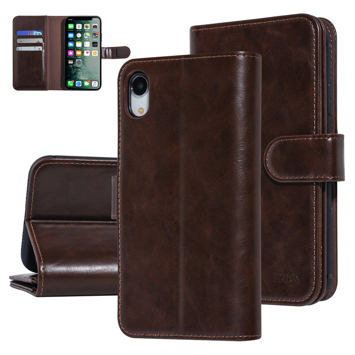 UNIQ Accessory Bruin hoesje iPhone XR - Book Case - Zachte huid-Hoesjes-Ilumina Benelux