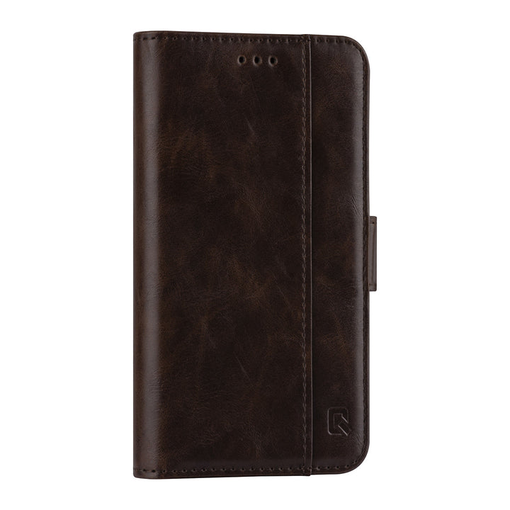 UNIQ Accessory Bruin hoesje voor iPhone 13 Mini - Book Case - Pasjeshouder voor 3 pasjes-Hoesjes-Ilumina Benelux