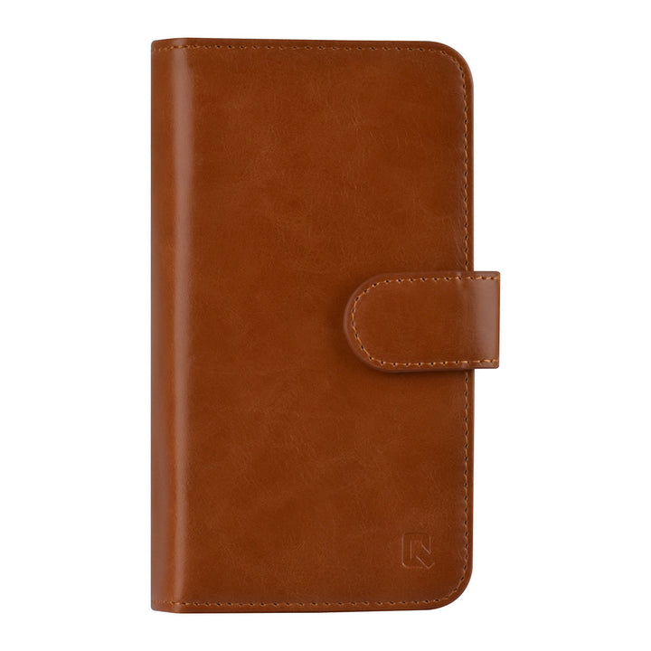 UNIQ Accessory Bruin hoesje voor iPhone 13 Mini - Book Case - Pasjeshouder voor 9 pasjes - Magneetsluiting-Hoesjes-Ilumina Benelux