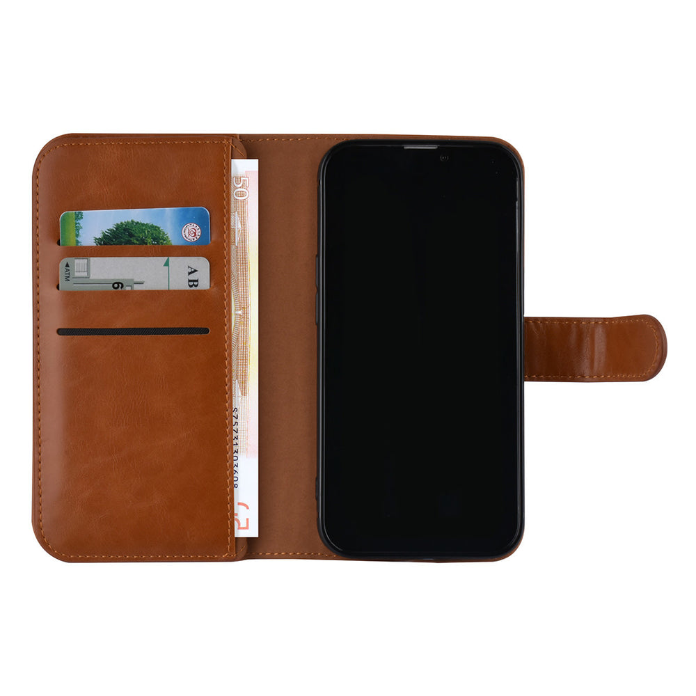 UNIQ Accessory Bruin hoesje voor iPhone 13 Pro - Book Case - Pasjeshouder voor 9 pasjes - Magneetsluiting-Hoesjes-Ilumina Benelux