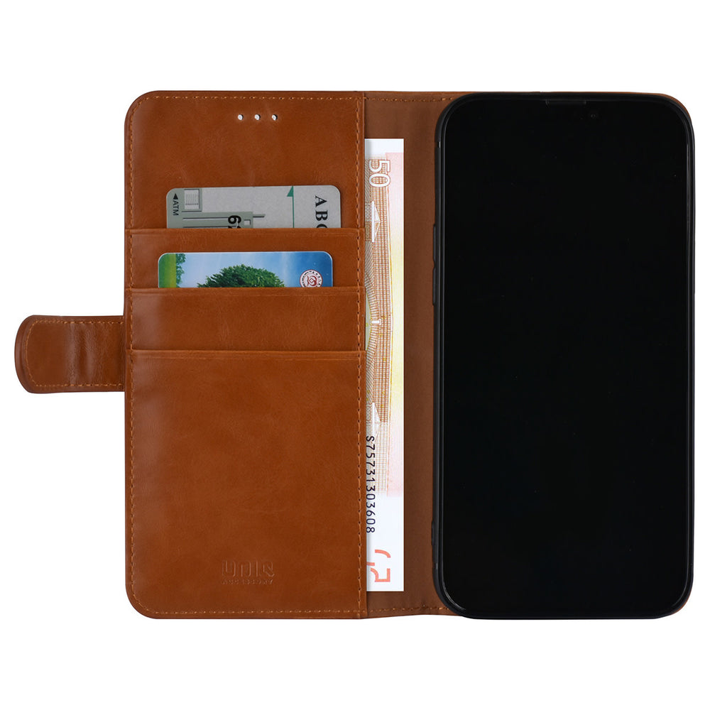 UNIQ Accessory Bruin hoesje voor iPhone 13 Pro Max - Book Case - Pasjeshouder voor 3 pasjes - Magneetsluiting-Hoesjes-Ilumina Benelux