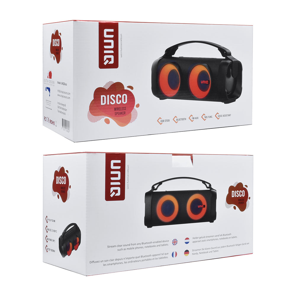 UNIQ Accessory Disco Bluetooth Speaker - FM AUX - SD - USB - TWS-Speakers-Ilumina Benelux