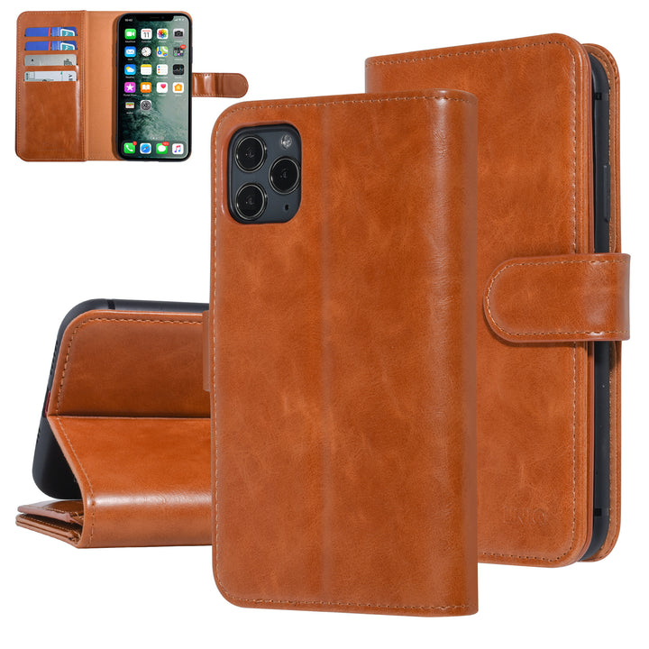 UNIQ Accessory DonkerBruin hoesje iPhone 11 Pro Max - Book Case - Zachte huid-Hoesjes-Ilumina Benelux