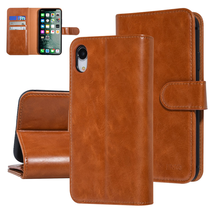 UNIQ Accessory DonkerBruin hoesje iPhone XR - Book Case - Zachte huid-Hoesjes-Ilumina Benelux