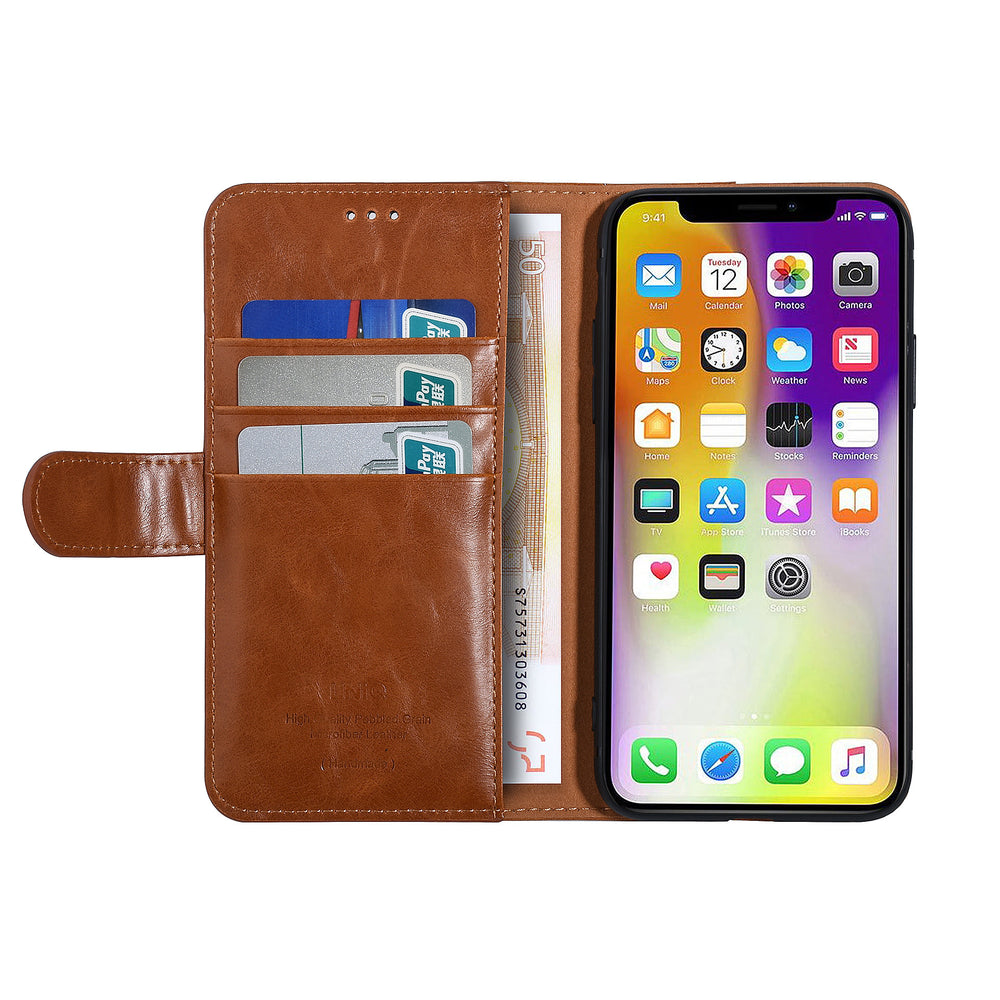 UNIQ Accessory DonkerBruin hoesje iPhone Xs Max - Book Case - Zacht-Hoesjes-Ilumina Benelux
