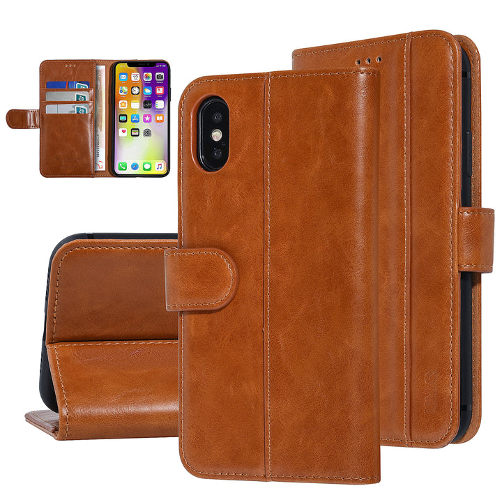 UNIQ Accessory DonkerBruin hoesje iPhone Xs Max - Book Case - Zacht-Hoesjes-Ilumina Benelux