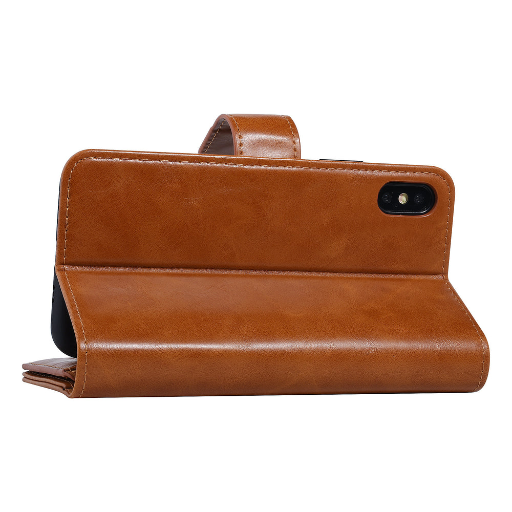 UNIQ Accessory DonkerBruin hoesje iPhone Xs Max - Book Case - Zachte huid-Hoesjes-Ilumina Benelux