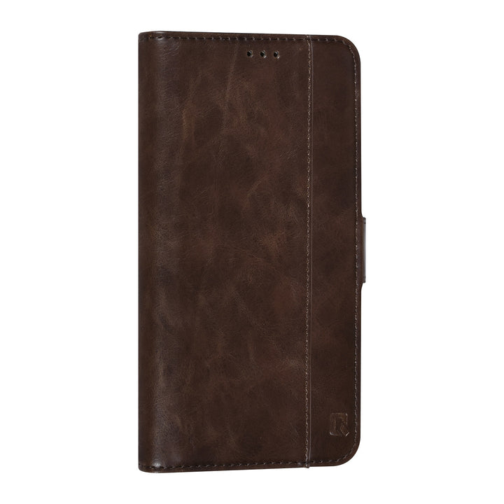 UNIQ Accessory DonkerBruin iPhone 14 Pro Booktype Pasjeshouder voor 3 pasjes - Magneetsluiting-Hoesjes-Ilumina Benelux
