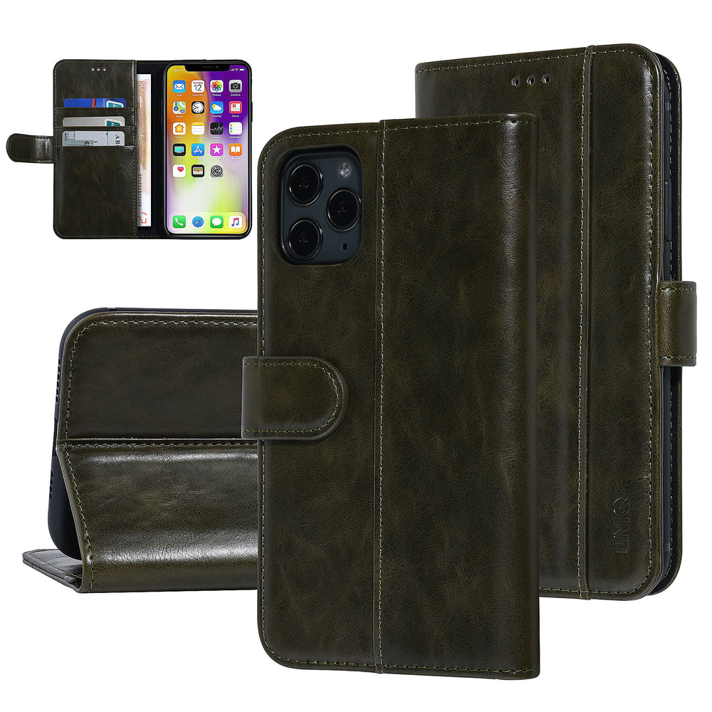 UNIQ Accessory DonkerGroen hoesje iPhone 11 Pro Max - Book Case - Zacht-Hoesjes-Ilumina Benelux