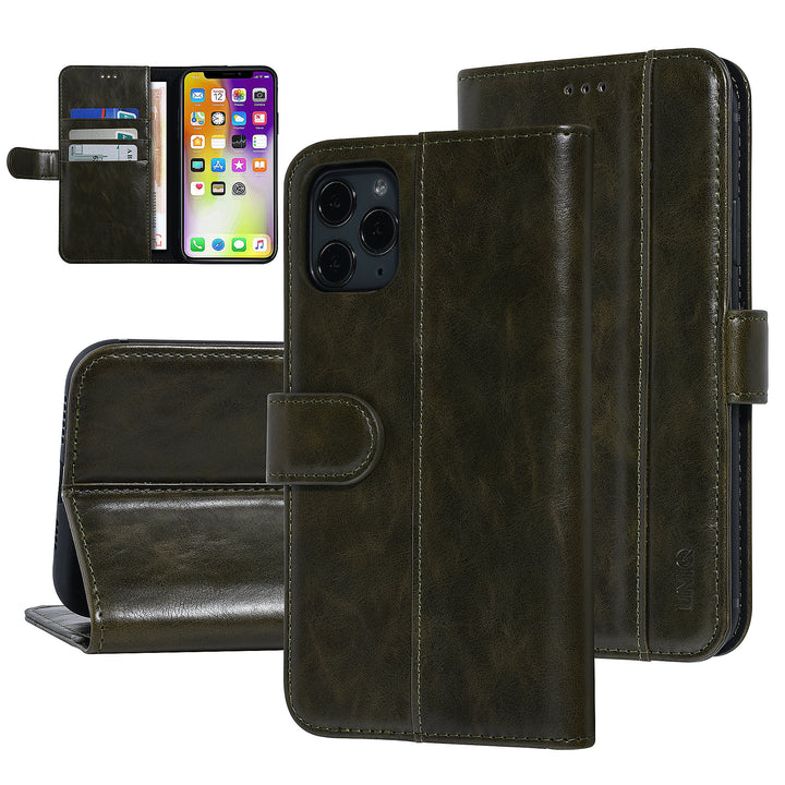 UNIQ Accessory DonkerGroen hoesje iPhone 11 Pro Max - Book Case - Zacht-Hoesjes-Ilumina Benelux