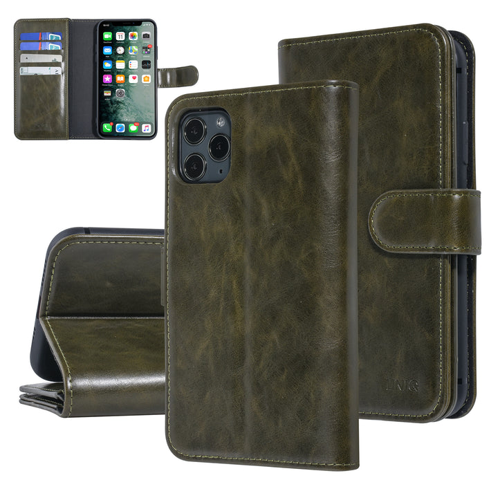 UNIQ Accessory DonkerGroen hoesje iPhone 11 Pro Max - Book Case - Zachte huid-Hoesjes-Ilumina Benelux