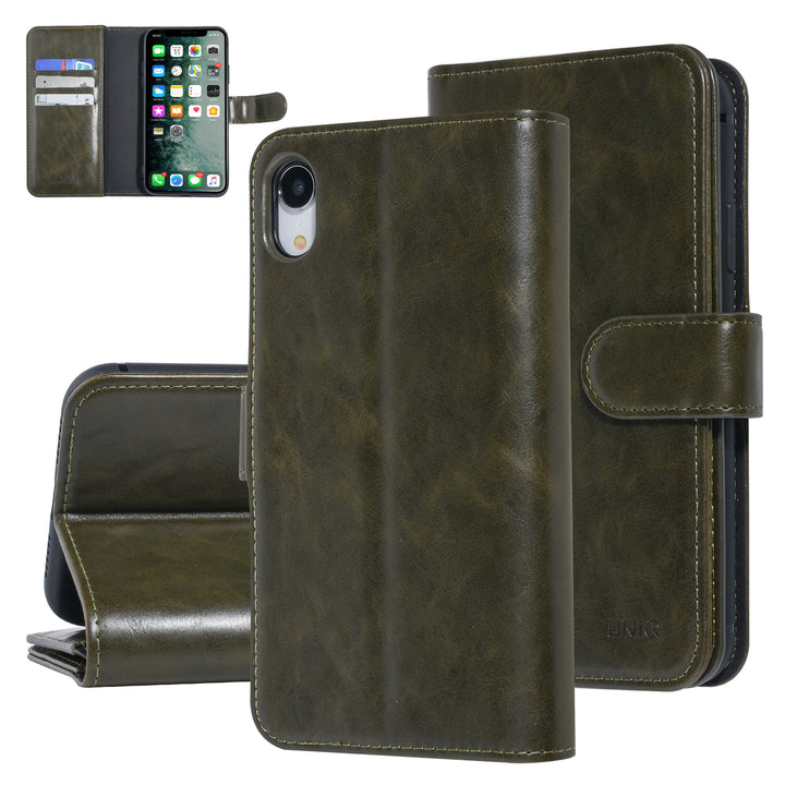 UNIQ Accessory DonkerGroen hoesje iPhone XR - Book Case - Zacht-Hoesjes-Ilumina Benelux