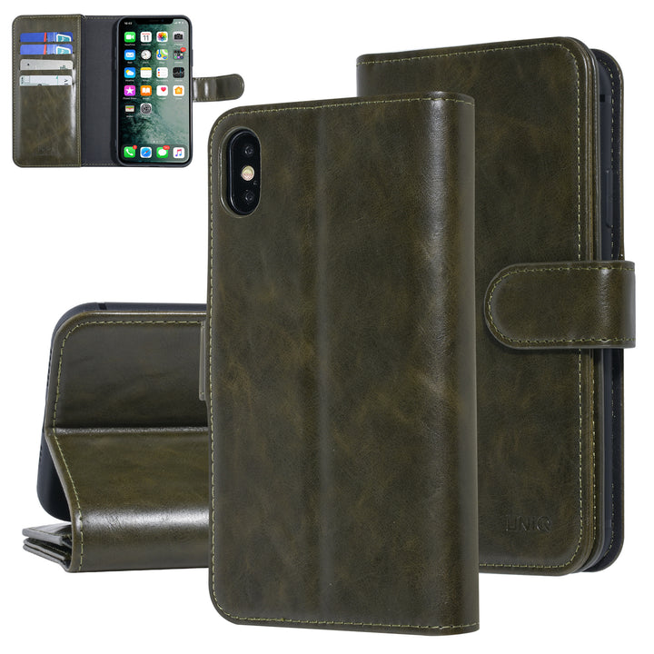 UNIQ Accessory DonkerGroen hoesje iPhone Xs Max - Book Case - Zacht-Hoesjes-Ilumina Benelux