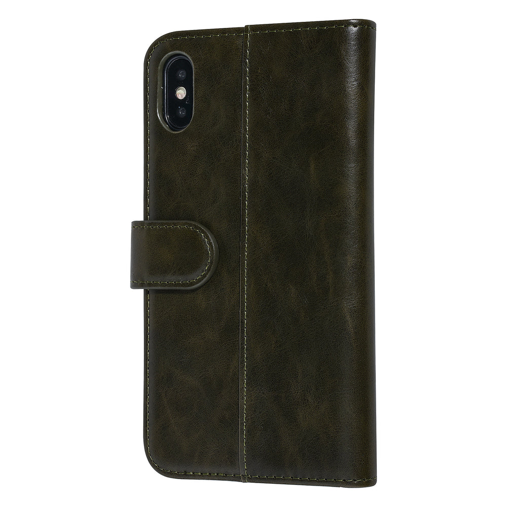 UNIQ Accessory DonkerGroen hoesje iPhone Xs Max - Book Case - Zachte huid-Hoesjes-Ilumina Benelux