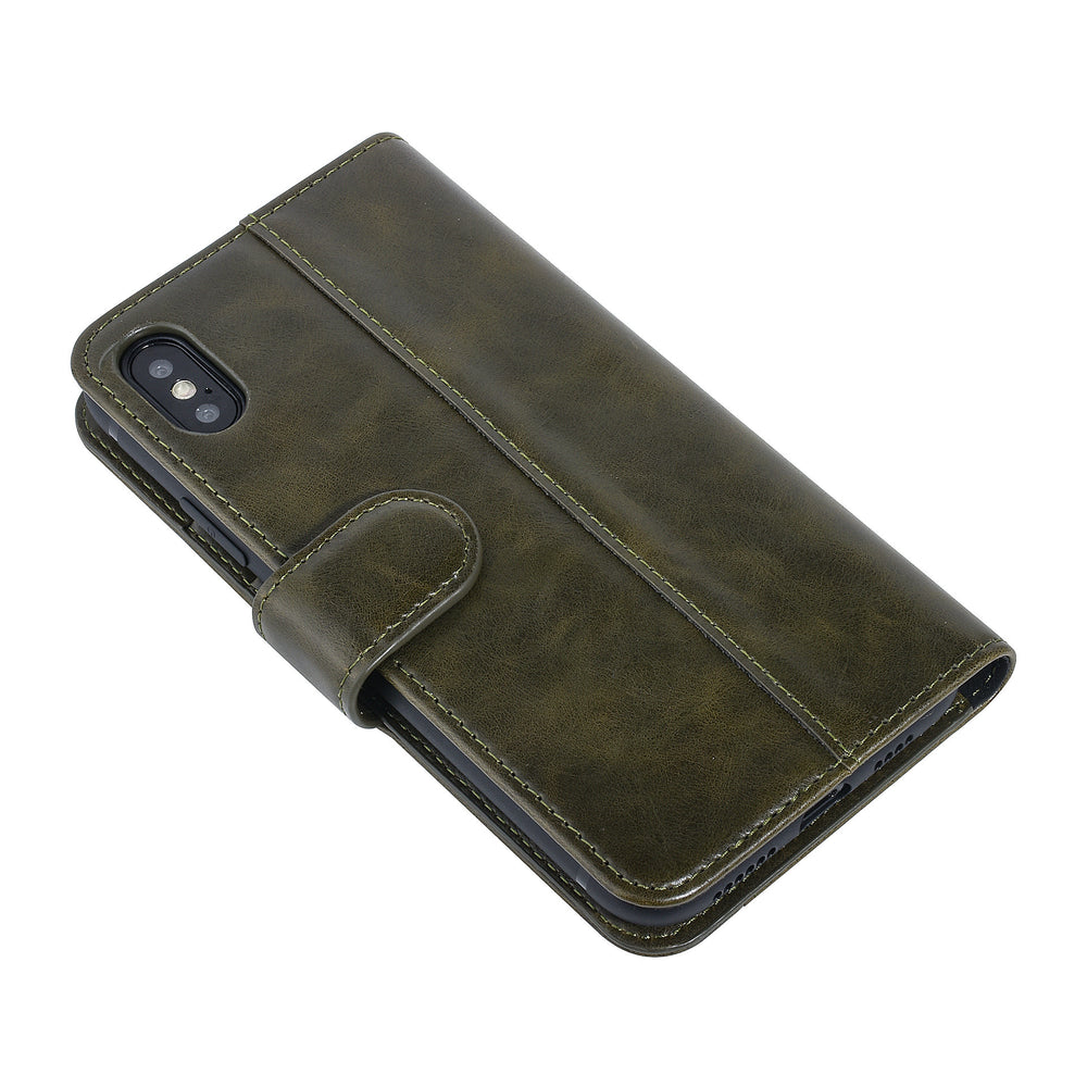 UNIQ Accessory DonkerGroen hoesje iPhone Xs Max - Book Case - Zachte huid-Hoesjes-Ilumina Benelux