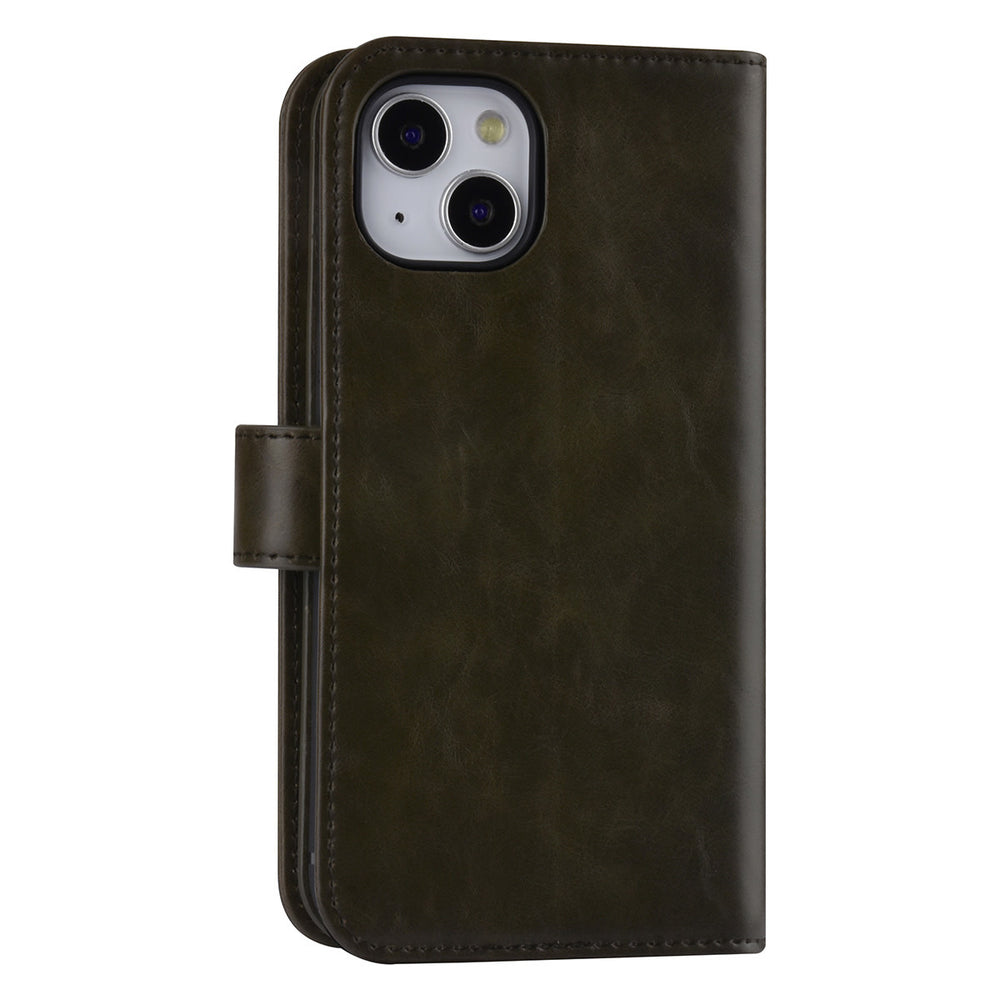 UNIQ Accessory DonkerGroen hoesje voor iPhone 13 & 14 - Book Case - Pasjeshouder voor 9 pasjes - Magneetsluiting-Hoesjes-Ilumina Benelux
