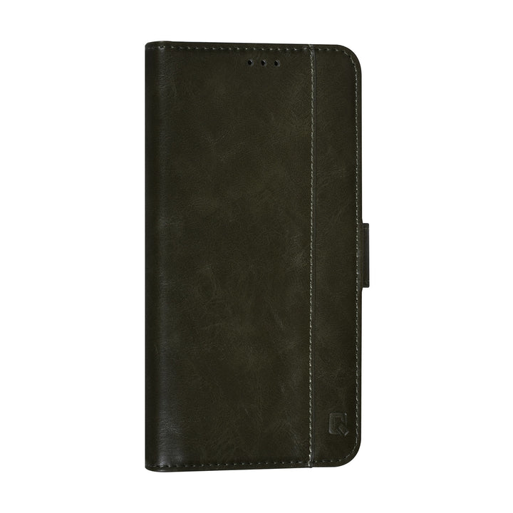 UNIQ Accessory DonkerGroen iPhone 14 & 13 Booktype Pasjeshouder voor 3 pasjes - Magneetsluiting-Hoesjes-Ilumina Benelux