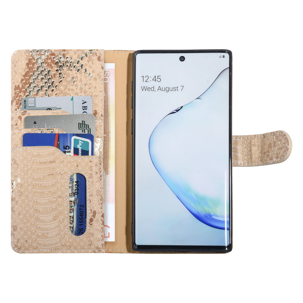 UNIQ Accessory Goud Slangenleer hoesje voor Galaxy Note 10 - Book Case(N970F)-Hoesjes-Ilumina Benelux