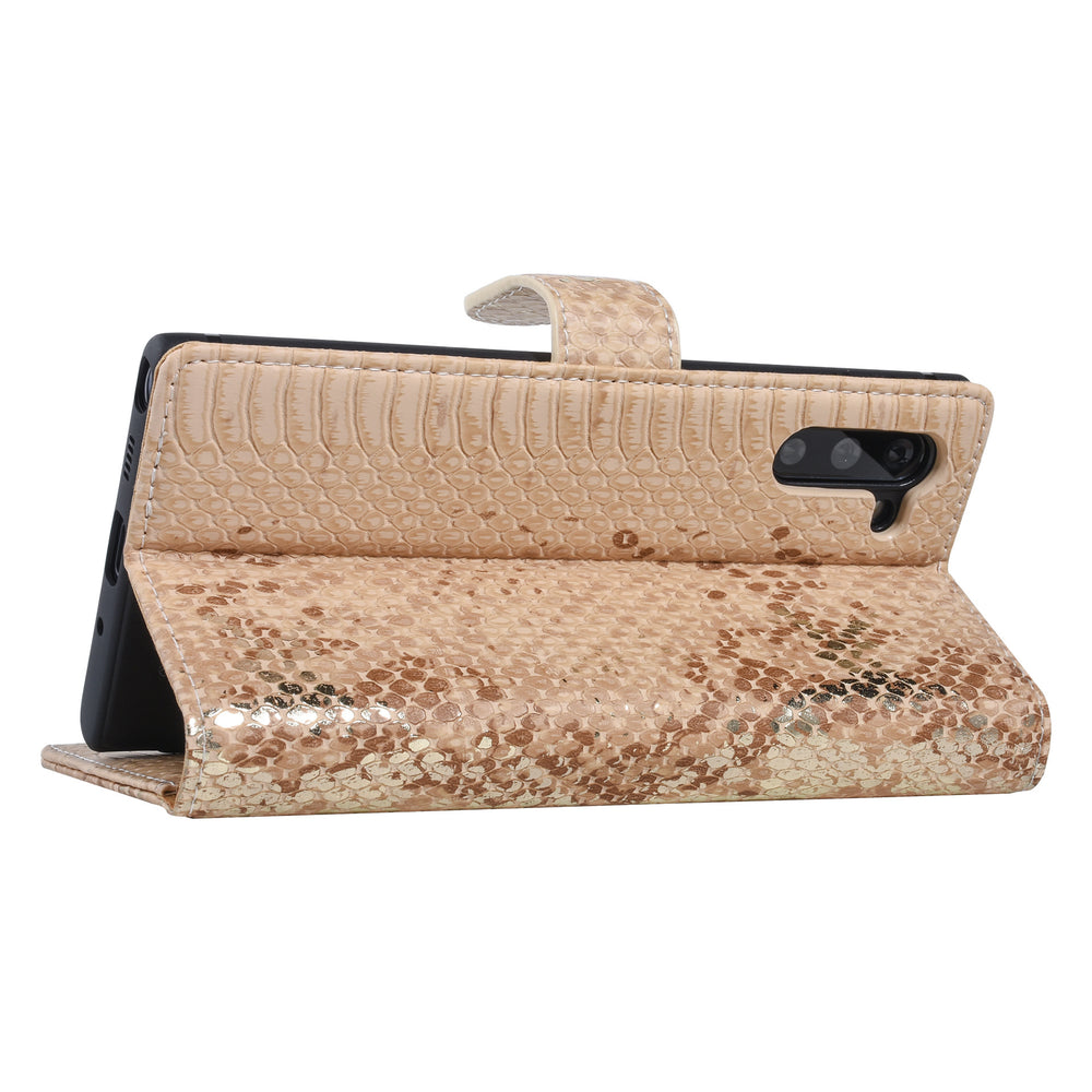 UNIQ Accessory Goud Slangenleer hoesje voor Galaxy Note 10 - Book Case(N970F)-Hoesjes-Ilumina Benelux