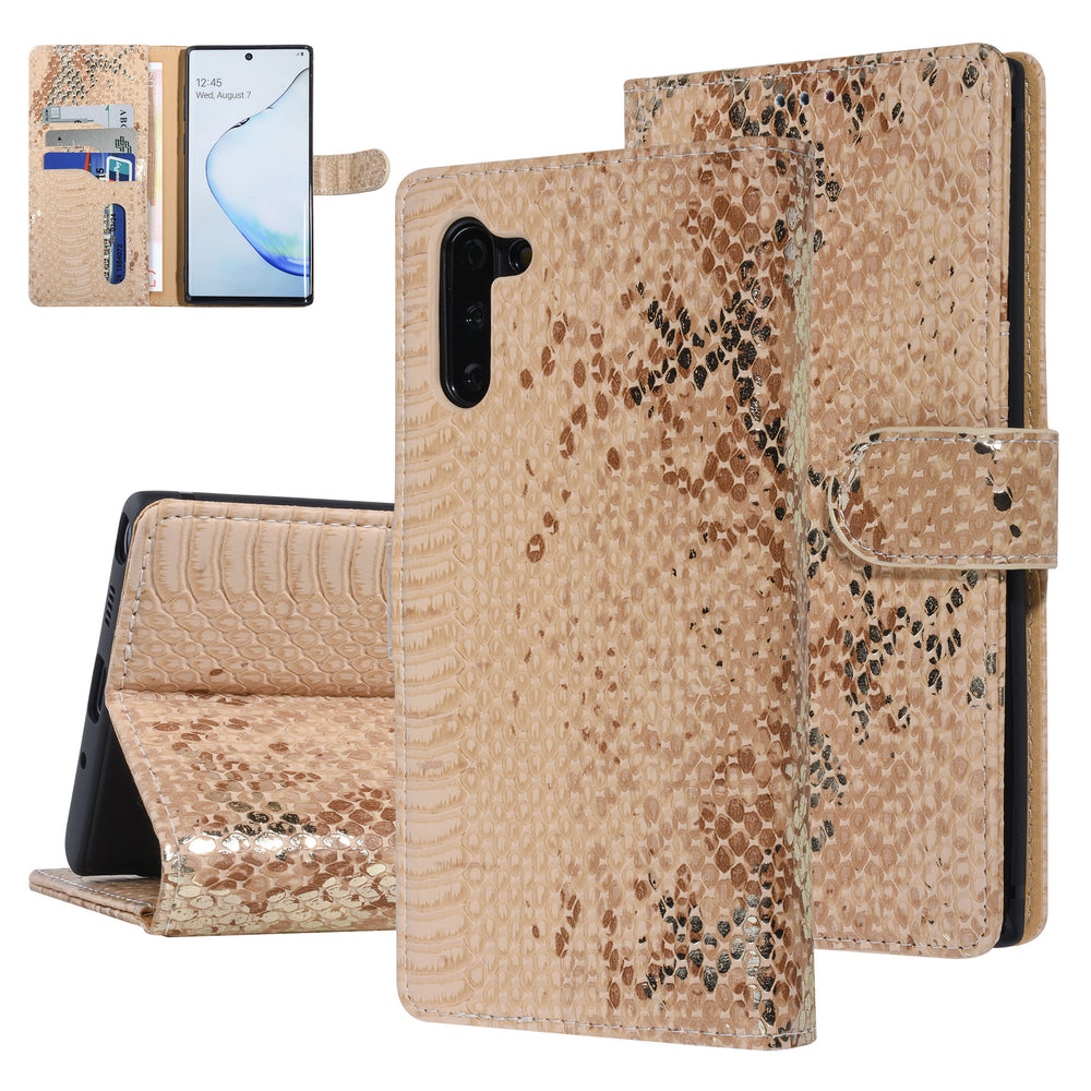 UNIQ Accessory Goud Slangenleer hoesje voor Galaxy Note 10 - Book Case(N970F)-Hoesjes-Ilumina Benelux