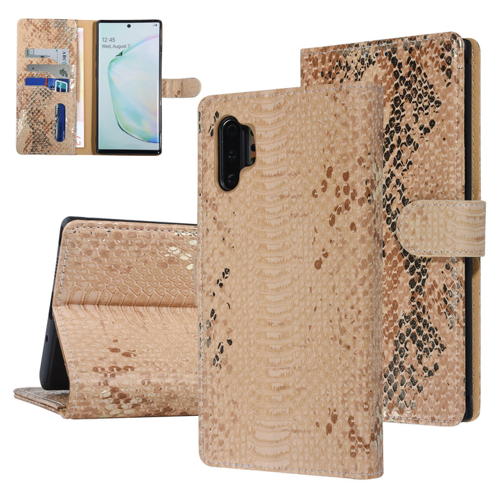 UNIQ Accessory Goud Slangenleer hoesje voor Galaxy Note 10 Plus - Book Case (N975F)-Hoesjes-Ilumina Benelux