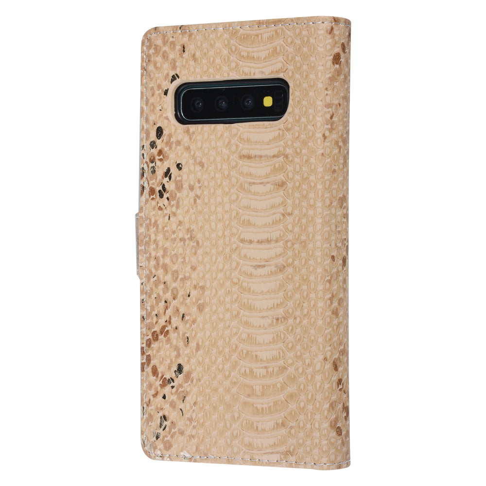 UNIQ Accessory Goud Slangenleer hoesje voor Galaxy S10 Plus - Book Case-Hoesjes-Ilumina Benelux