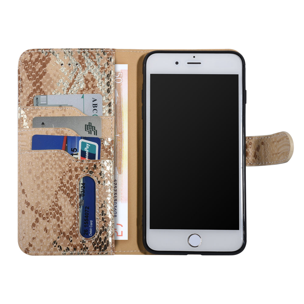 UNIQ Accessory Goud Slangenleer hoesje voor iPhone 7-8 Plus - Book Case-Hoesjes-Ilumina Benelux