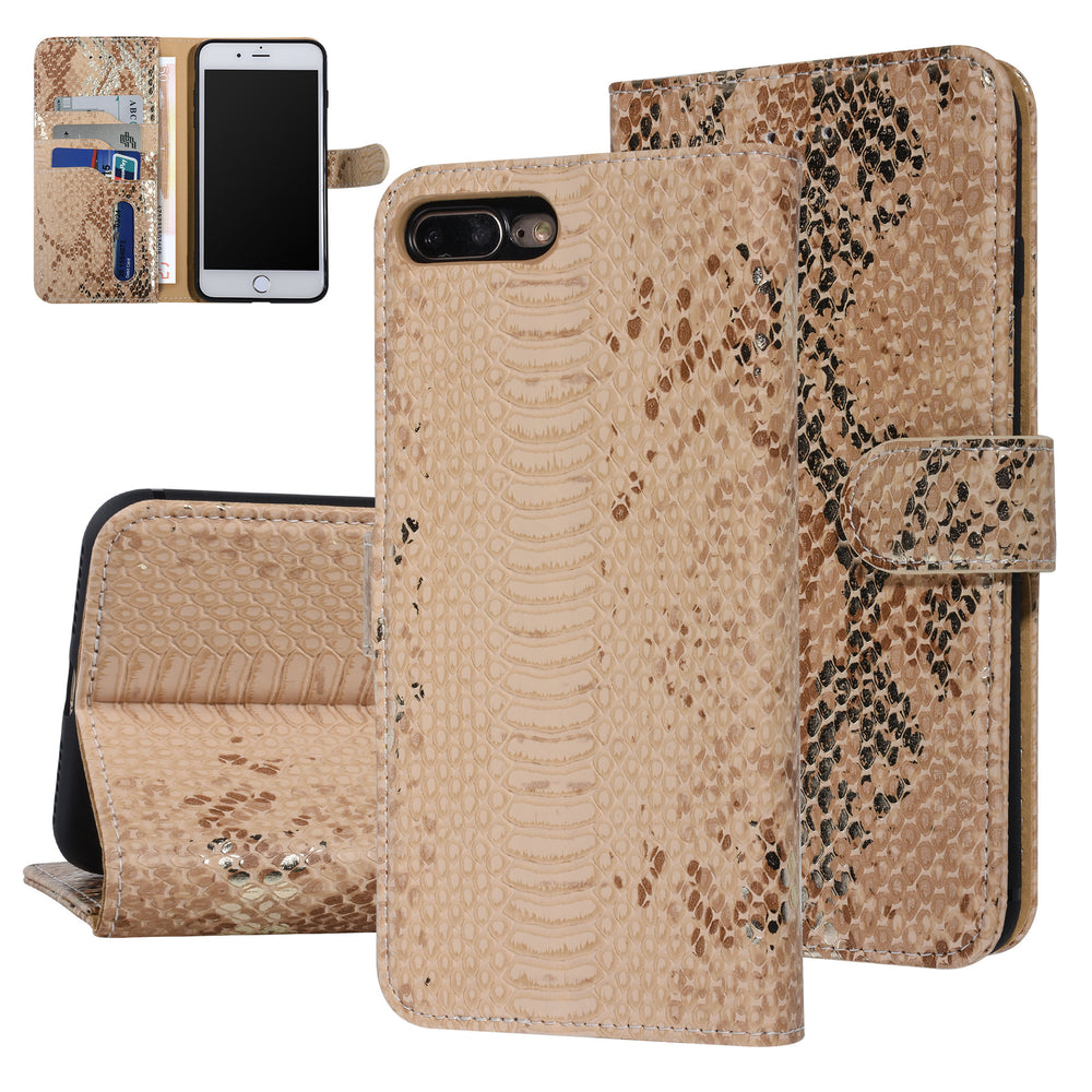 UNIQ Accessory Goud Slangenleer hoesje voor iPhone 7-8 Plus - Book Case-Hoesjes-Ilumina Benelux