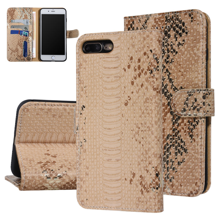 UNIQ Accessory Goud Slangenleer hoesje voor iPhone 7-8 Plus - Book Case-Hoesjes-Ilumina Benelux