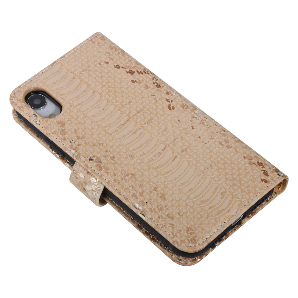 UNIQ Accessory Goud Slangenleer hoesje voor iPhone XR - Book Case-Hoesjes-Ilumina Benelux
