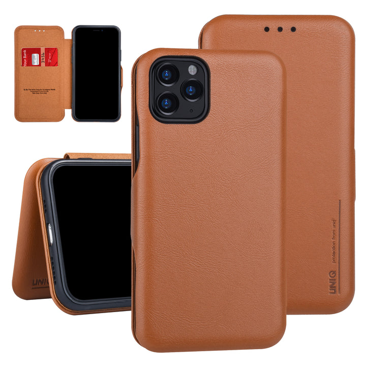 UNIQ Accessory LichtBruin hoesje iPhone 11 Pro - Book Case - Elegance Series - Pasjeshouder-Hoesjes-Ilumina Benelux