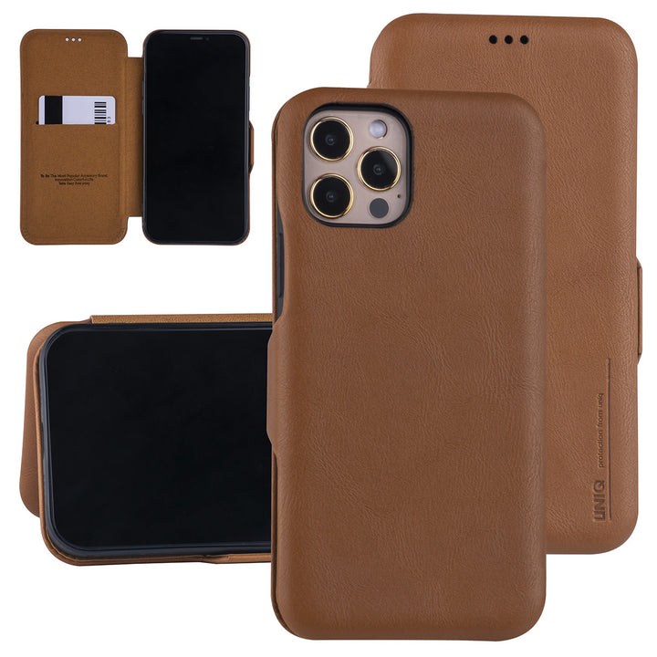 UNIQ Accessory LichtBruin hoesje iPhone 12 - 12 Pro - Book Case-Hoesjes-Ilumina Benelux