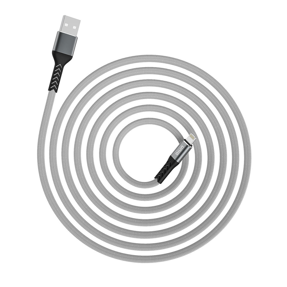 UNIQ Accessory Lightning USB Kabel 200cm snellader dataoverdracht - Grijs-USB-Kabels-Ilumina Benelux