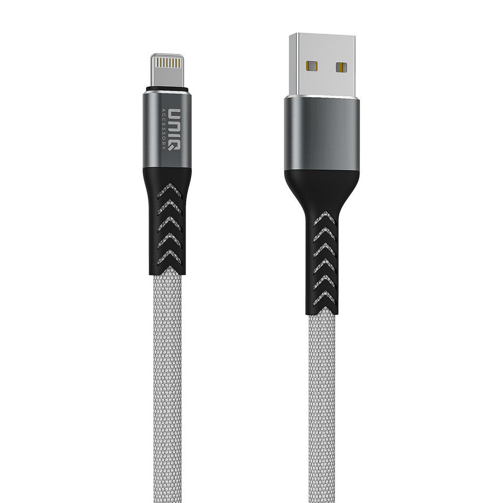 UNIQ Accessory Lightning USB Kabel 200cm snellader dataoverdracht - Grijs-USB-Kabels-Ilumina Benelux